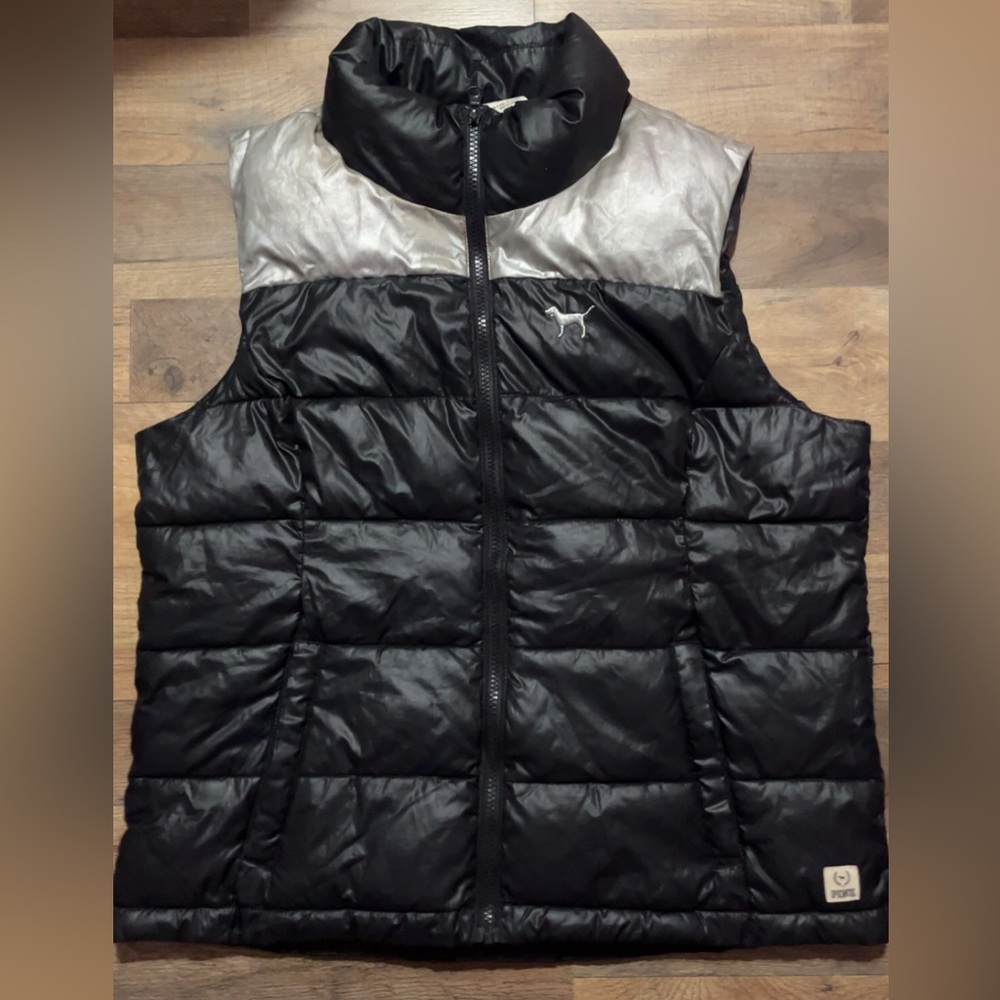 PINK Victoria's Secret Black Puffer Vest